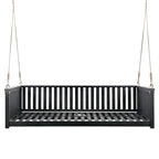 Balançoire de jardin minimaliste pour deux personnes avec cordes, design incliné sécurisé