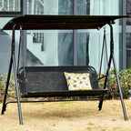 Balancelle de jardin avec auvent, auvent inclinable réglable, accoudoirs