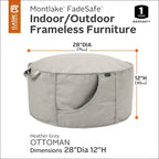 Pouf d'intérieur/extérieur sans cadre Montlake de Classic Accessories, gris chiné