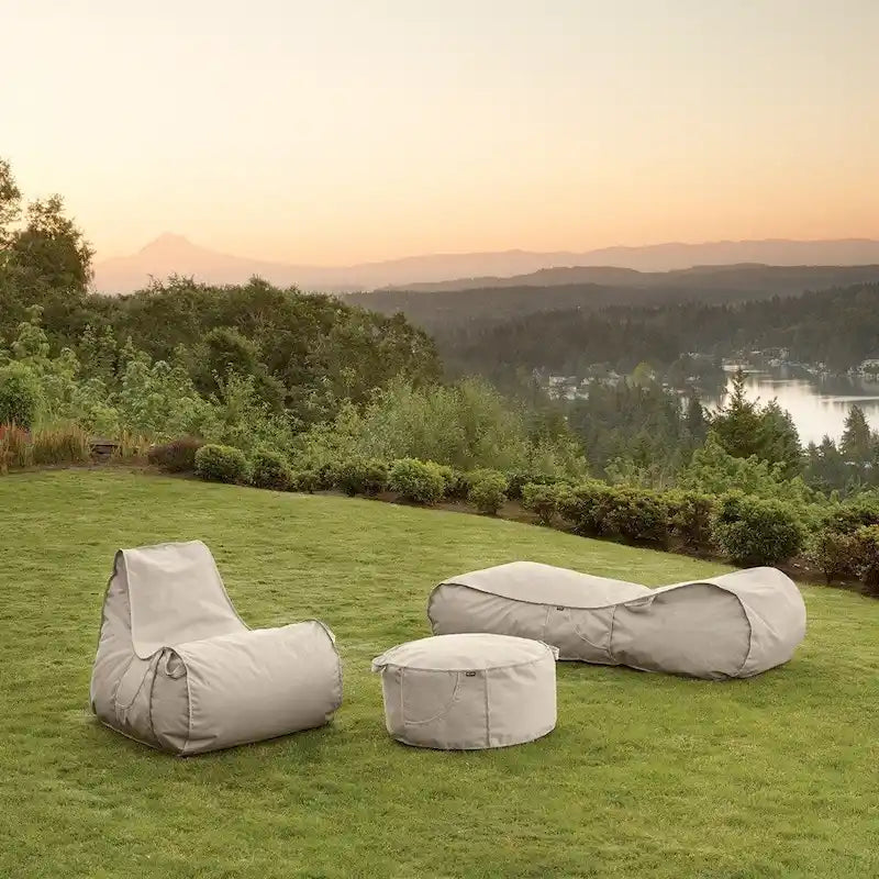 Pouf d'intérieur/extérieur sans cadre Montlake de Classic Accessories, gris chiné