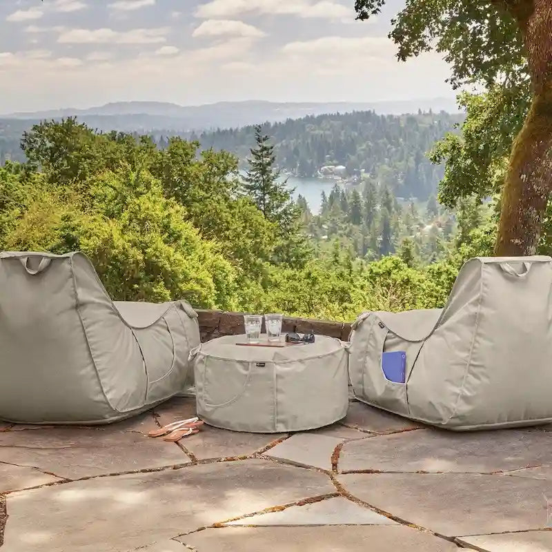 Pouf d'intérieur/extérieur sans cadre Montlake de Classic Accessories, gris chiné