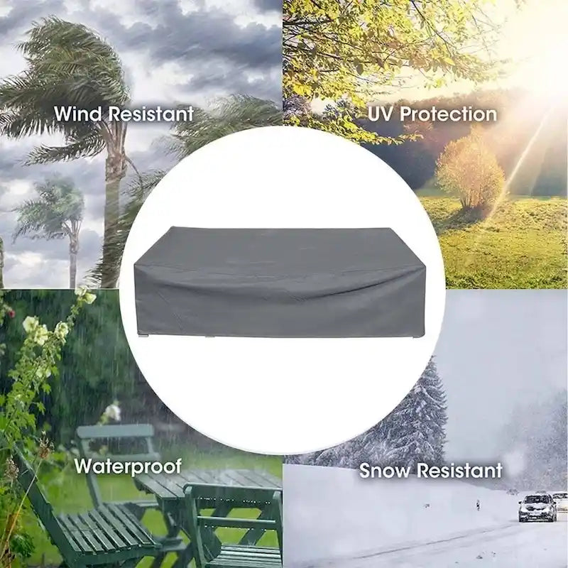 Housse extérieure imperméable et coupe-vent, adaptée aux tables et canapés 12 places