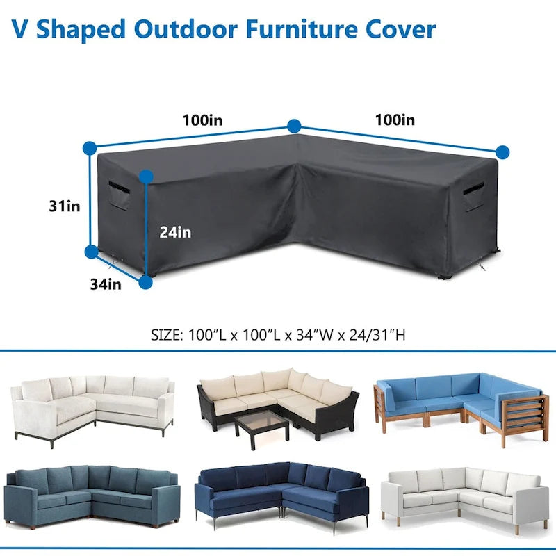 Housse de canapé d'extérieur modulable, imperméable et résistante aux UV