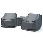 Portofino Casual 3 Piece Polyester Outdoor Patio Club Chair Deluxe Furniture Cover - Grey