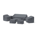 Grantina 7 Piece Polyester Outdoor Patio Club Seating Deluxe Furniture Covers - Grey
