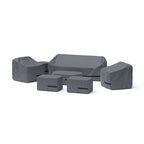 Grantina 7 Piece Polyester Outdoor Patio Club Seating Deluxe Furniture Covers - Grey
