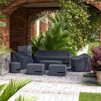 Housses de luxe Grantina pour mobilier de jardin (7 pièces) en polyester gris