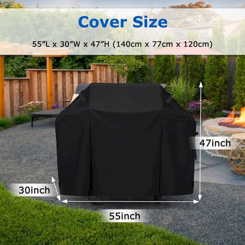 Housse robuste pour barbecue à gaz, imperméable et résistante aux UV et à la décoloration - 55 x 30 x 47