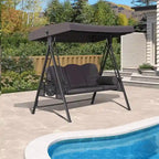 Balancelle extérieure PURPLE LEAF avec support, chaise avec auvent inclinable réglable, structure en acier résistant aux intempéries pour jardin