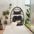 Fauteuil suspendu en rotin pour jardin extérieur, style œuf, en bois