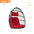 Fauteuil suspendu en rotin pour jardin extérieur, style œuf, en bois