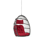 Fauteuil suspendu en rotin pour jardin extérieur, style œuf, en bois