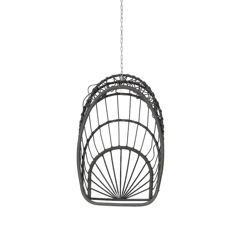 Fauteuil suspendu en rotin pour jardin extérieur, style œuf, en bois