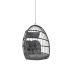 Fauteuil suspendu en rotin pour jardin extérieur, style œuf, en bois