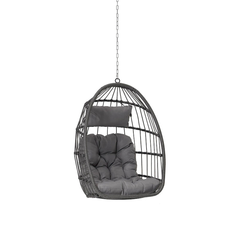 Fauteuil suspendu en rotin pour jardin extérieur, style œuf, en bois