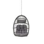 Fauteuil suspendu en rotin pour jardin extérieur, style œuf, en bois
