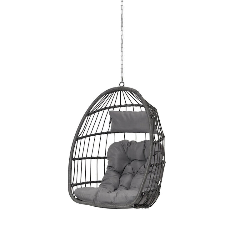 Fauteuil suspendu en rotin pour jardin extérieur, style œuf, en bois