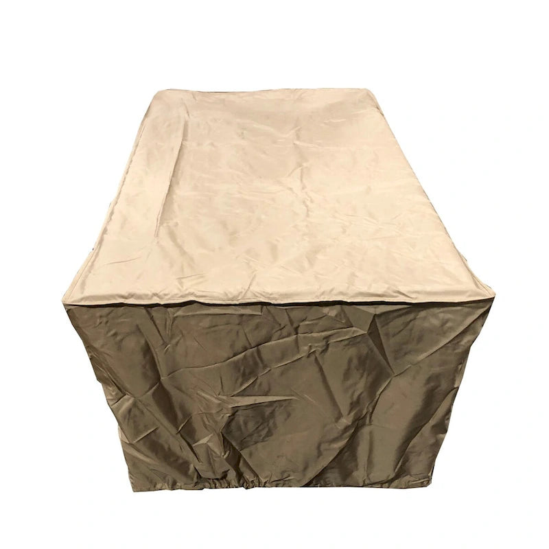 Housse rectangulaire en polyester beige résistant aux intempéries de 132 cm (52 ​​po) pour table de feu et table basse d'extérieur - 132 cm (52 ​​po)