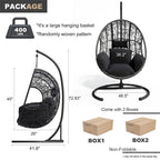 Nouveau fauteuil suspendu œuf en résine tressée PE pour l'intérieur et l'extérieur
