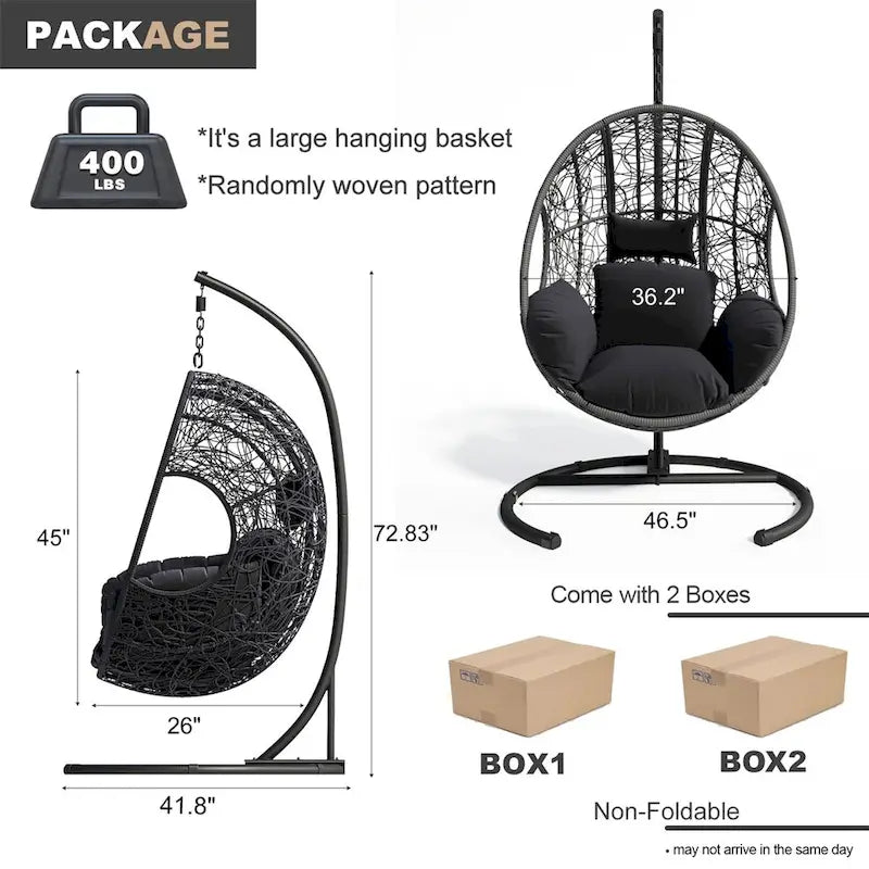 Nouveau fauteuil suspendu œuf en résine tressée PE pour l'intérieur et l'extérieur