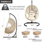 Nouveau fauteuil suspendu œuf en résine tressée PE pour l'intérieur et l'extérieur
