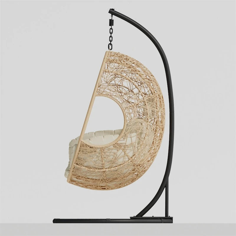 Nouveau fauteuil suspendu œuf en résine tressée PE pour l'intérieur et l'extérieur