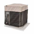 Cache-climatiseur carré Modern Leisure Basics, 81 cm x 81 cm x 81 cm, noir et beige - 81 cm (L) x 81 cm (l) x 81 cm (H)