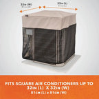 Cache-climatiseur carré Modern Leisure Basics, 81 cm x 81 cm x 81 cm, noir et beige - 81 cm (L) x 81 cm (l) x 81 cm (H)