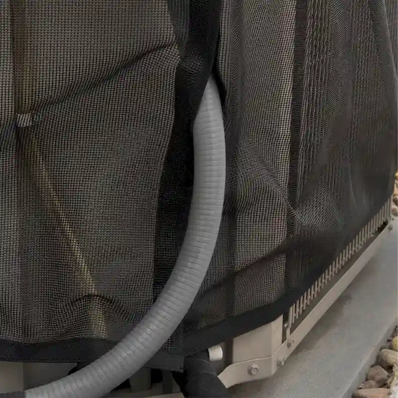 Cache-climatiseur carré Modern Leisure Basics, 81 cm x 81 cm x 81 cm, noir et beige - 81 cm (L) x 81 cm (l) x 81 cm (H)