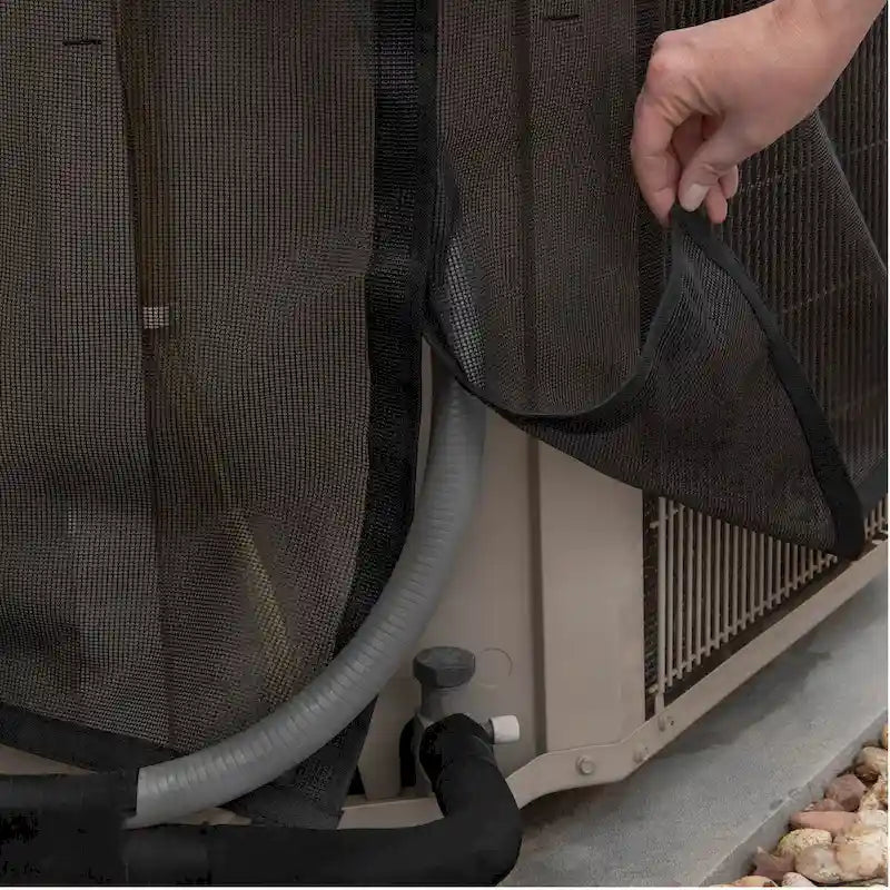 Cache-climatiseur carré Modern Leisure Basics, 81 cm x 81 cm x 81 cm, noir et beige - 81 cm (L) x 81 cm (l) x 81 cm (H)