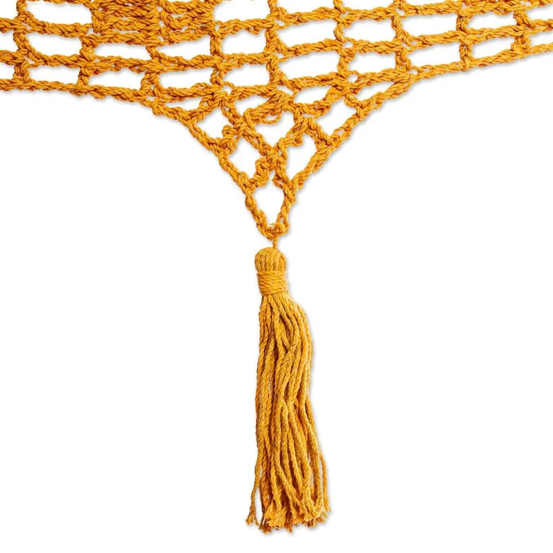Hamac Novica fait main en corde de coton miel (double)