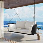 Fauteuil suspendu en osier pour 2 personnes avec coussins - 51,9