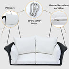 Fauteuil suspendu en osier pour 2 personnes avec coussins - 51,9