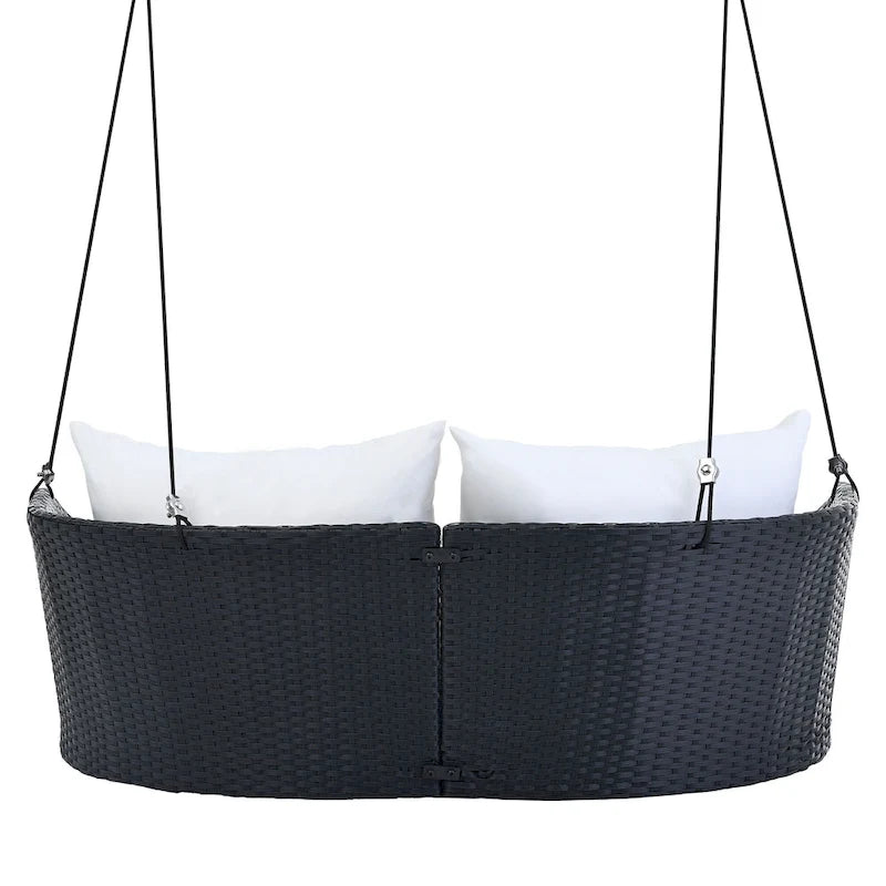 Fauteuil suspendu en osier pour 2 personnes avec coussins - 51,9