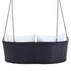 Fauteuil suspendu en osier pour 2 personnes avec coussins - 51,9