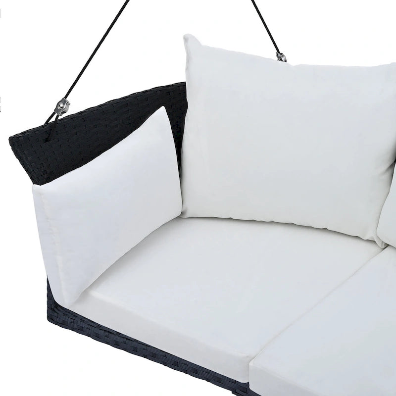 Fauteuil suspendu en osier pour 2 personnes avec coussins - 51,9