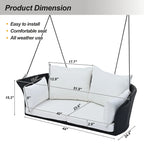 Fauteuil suspendu en osier pour 2 personnes avec coussins - 51,9