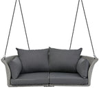 Fauteuil suspendu en osier pour 2 personnes avec coussins - 51,9