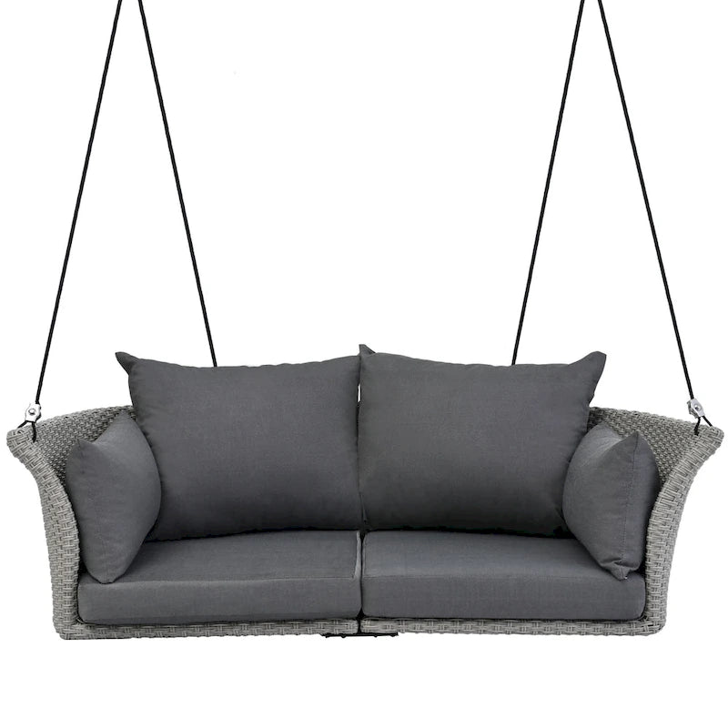Fauteuil suspendu en osier pour 2 personnes avec coussins - 51,9