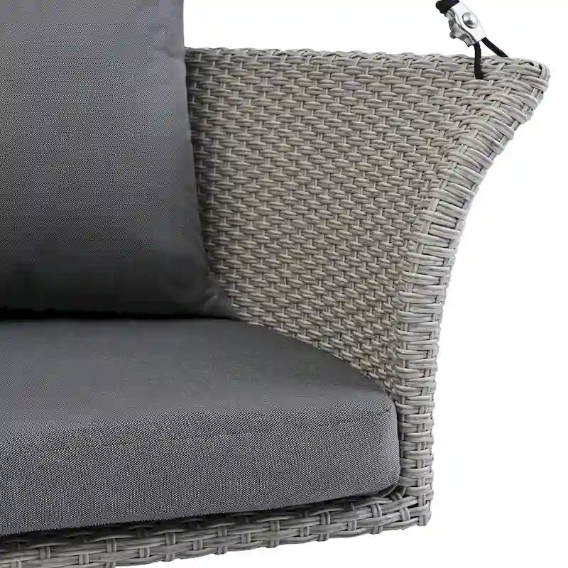 Fauteuil suspendu en osier pour 2 personnes avec coussins - 51,9