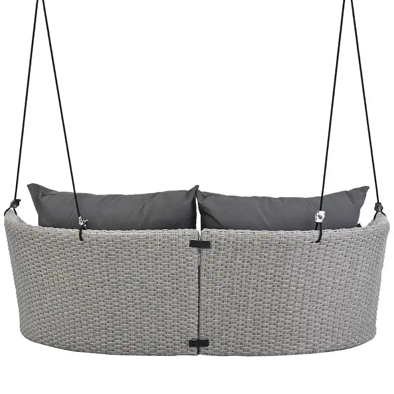 Fauteuil suspendu en osier pour 2 personnes avec coussins - 51,9