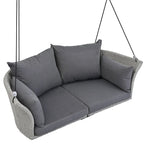 Fauteuil suspendu en osier pour 2 personnes avec coussins - 51,9