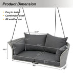 Fauteuil suspendu en osier pour 2 personnes avec coussins - 51,9