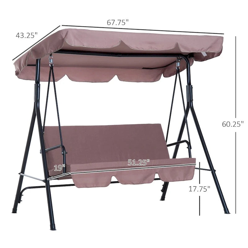 Balancelle d'extérieur Outsunny avec coussin amovible et support en acier