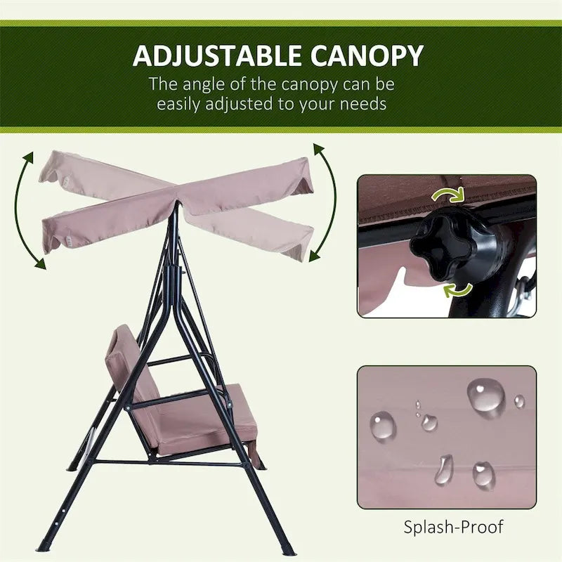 Balancelle d'extérieur Outsunny avec coussin amovible et support en acier