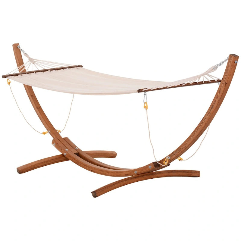 Hamac d'extérieur en bois avec support, hamac robuste en forme d'arche romaine