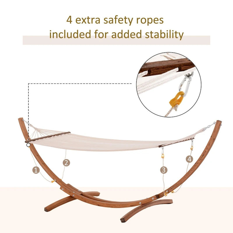 Hamac d'extérieur en bois avec support, hamac robuste en forme d'arche romaine