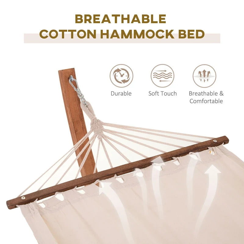 Hamac d'extérieur en bois avec support, hamac robuste en forme d'arche romaine