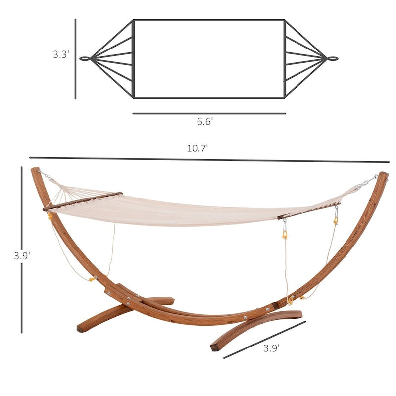 Hamac d'extérieur en bois avec support, hamac robuste en forme d'arche romaine