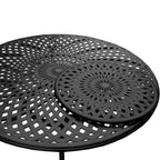 Ensemble de salle à manger d'extérieur moderne et orné en aluminium et maille, grand format rond de 150 cm (59 po), avec plateau tournant et six chaises - Non disponible